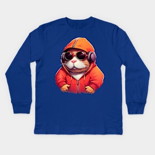 hamster music lover Kids Long Sleeve T-Shirt